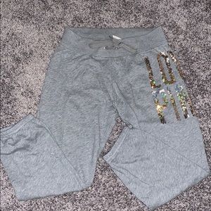 Grey VS PINK sequin sweatpants